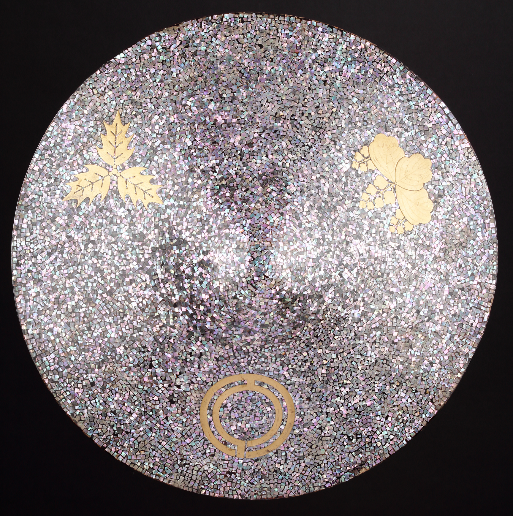A Fine Jingasa with Mother-of-Pearl ‘Mosaic’ Decoration 
